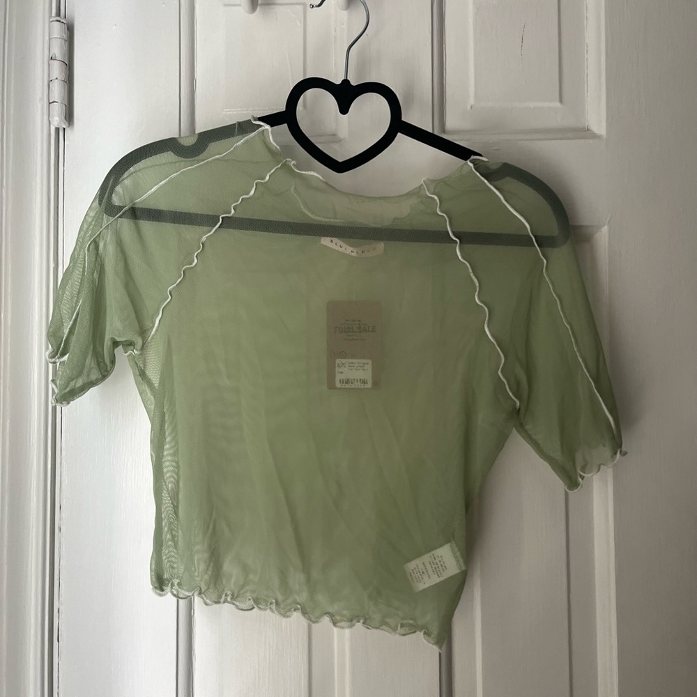 Sheer Lime Green Crop Top